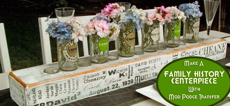 DIY Family Reunion Centerpiece with Rustic Flair - Mod Podge Rocks