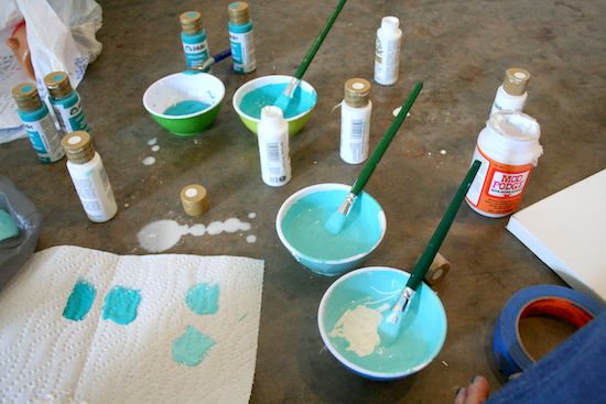 If you want to make sure you have a unique canvas project as part of your decor, check out this easy paint chip art made with Mod Podge.
