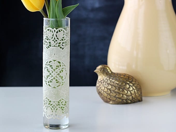 Spring craft - simple lace vase