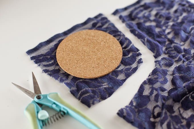 Scraps of lace can make a cool effect on the surface of these easy decoupage DIY coasters. Learn how to make them in a few easy steps.
