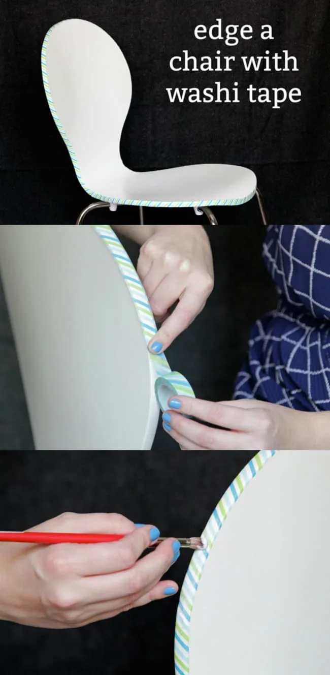 How to edge a chair with washi tape