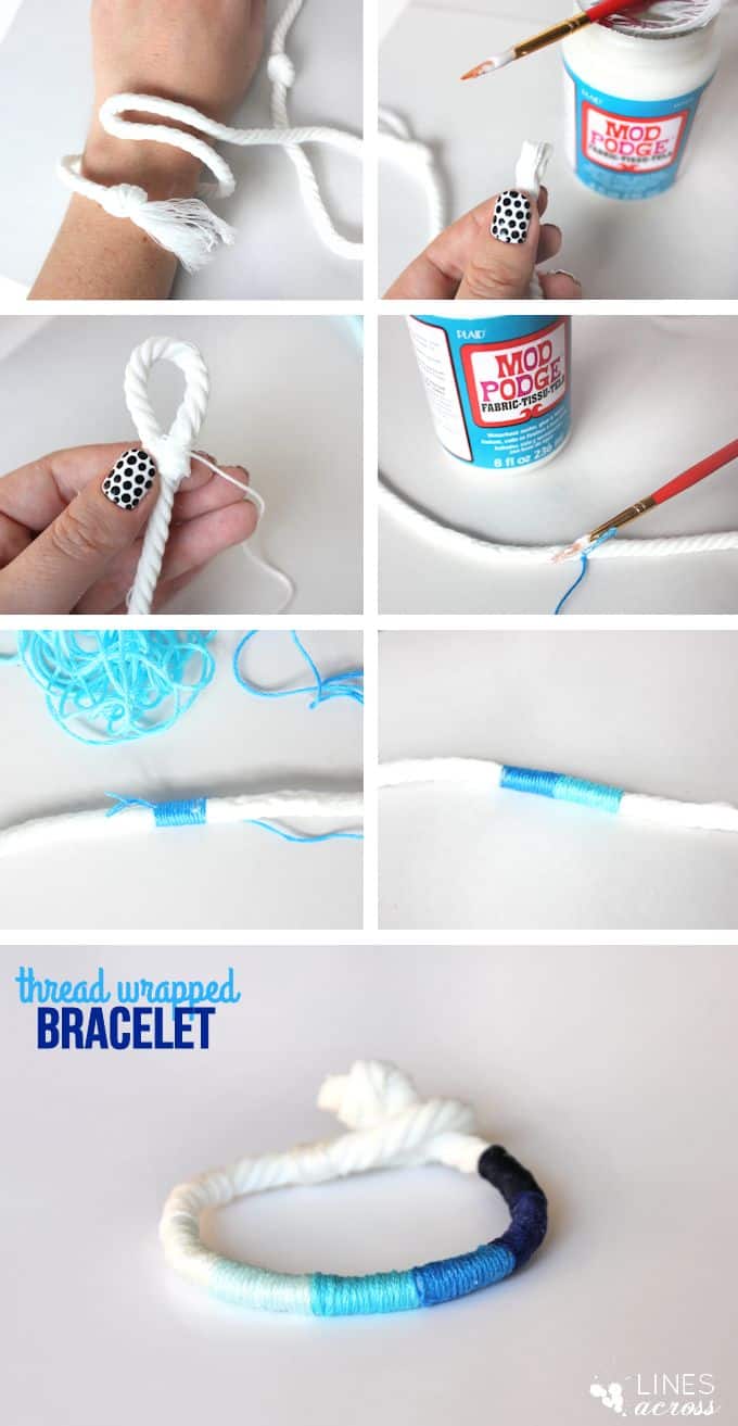 If you love ombre and shades of blue, check out this tutorial for a DIY bracelet from Rachel. It's so easy even a kid can do it!