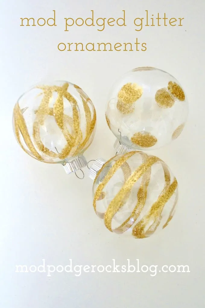 Mod Podge Glitter Ornaments Your Tree is Begging For