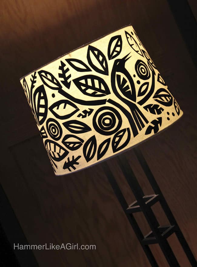 black paper lamp