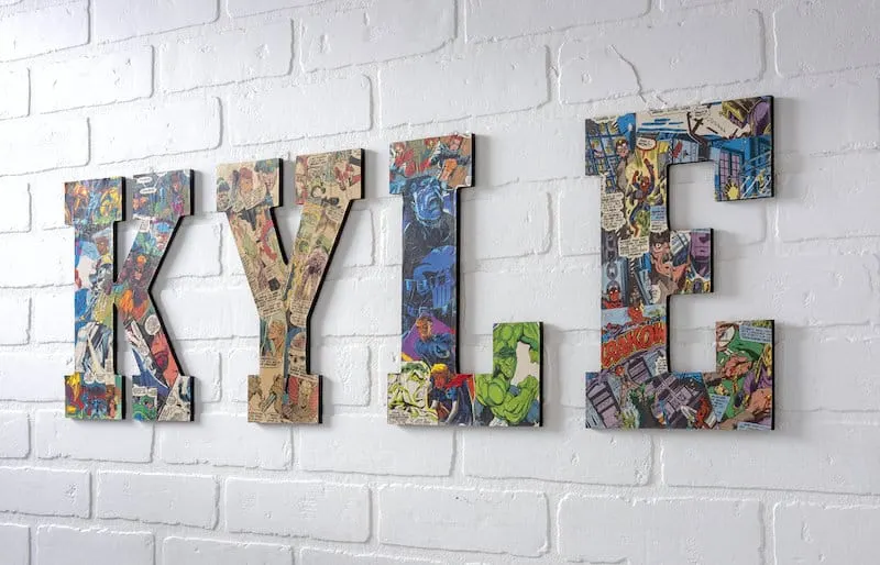 The Easiest Way To Make Comic Book Letters Mod Podge Rocks - Comic Book Wall Art Decor