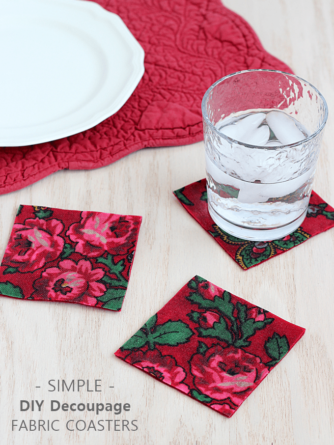 decoupage with fabric ideas vintage    coasters  Rocks Decoupage fabric Podge with Mod DIY