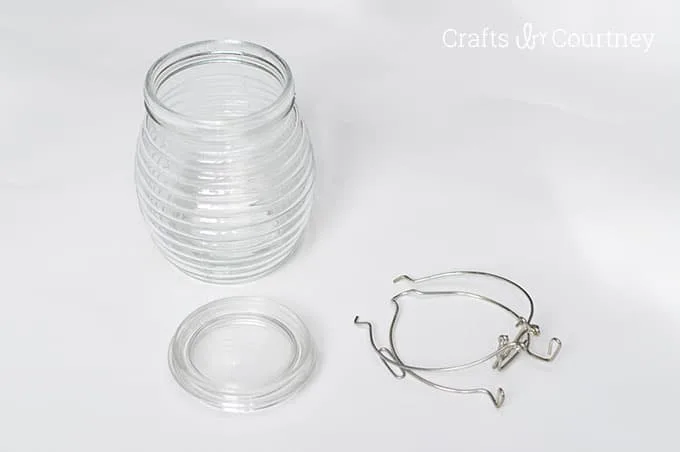 Glass jar with lid removed