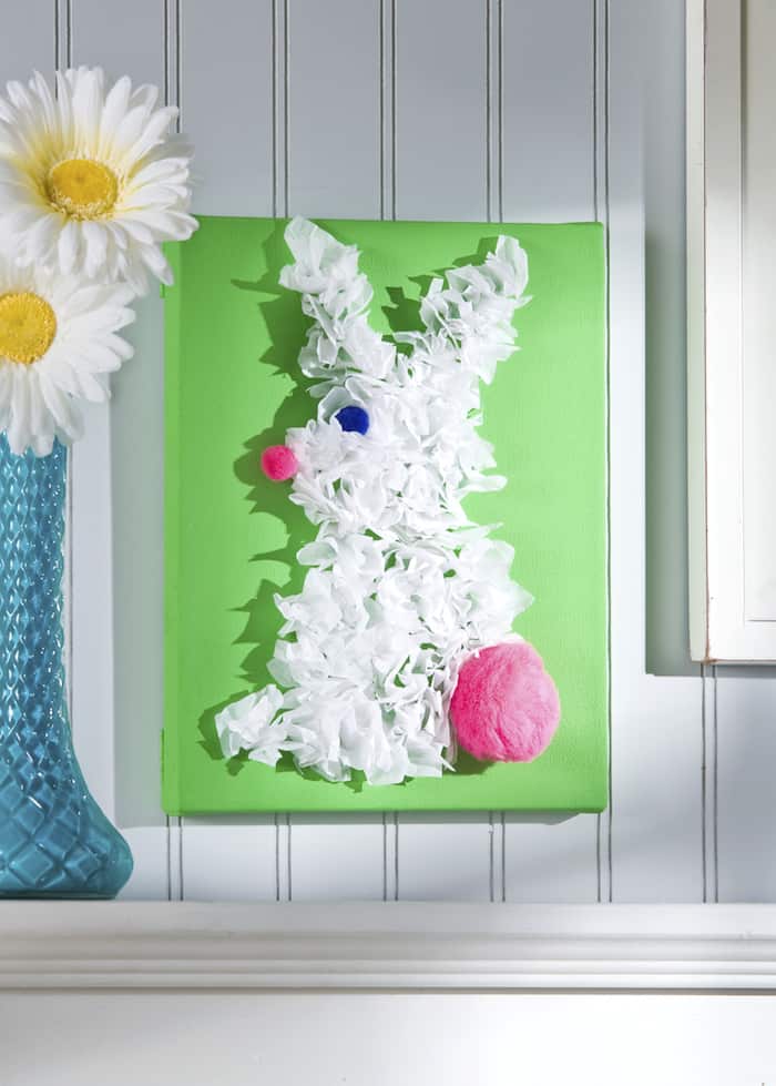 to paper tissue decoupage canvas on how Mod bunny Podge for  kids: craft Rocks Easter  canvas