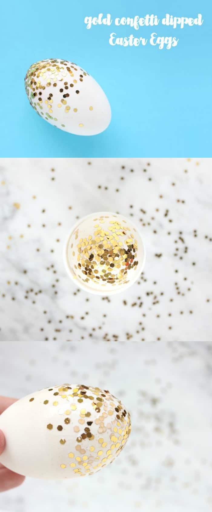 Turn plastic eggs into confetti Easter eggs with some Mod Podge and sparkle. This fun Easter craft is blingy and makes great decor!