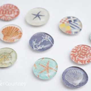 These DIY magnets are SO easy to make with decoupage medium and scrapbook paper! They have a fun nautical theme and make great gifts.