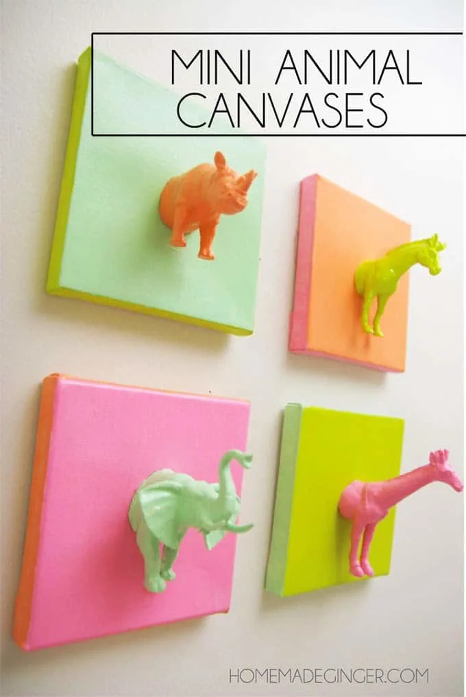 EASY Mini Plastic Animals DIY Canvas Art