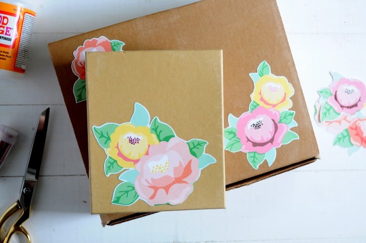DIY Floral Gift Box Embellished with Mod Podge