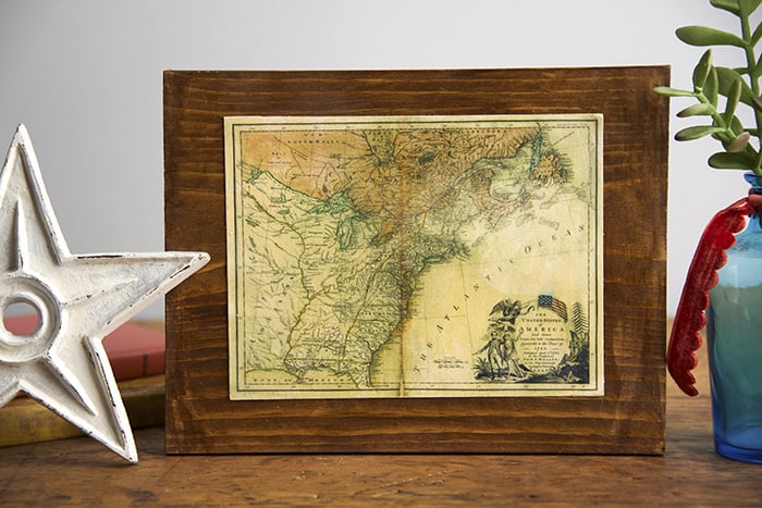 Use Mod Podge and a cool vintage map from the Library of Congress to make this decoupage art. It'll look great with your home decor!