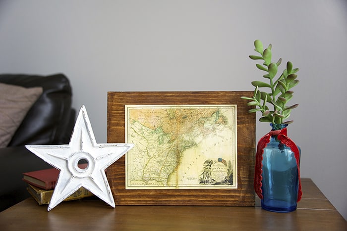 Use Mod Podge and a cool vintage map from the Library of Congress to make this decoupage art. It'll look great with your home decor!