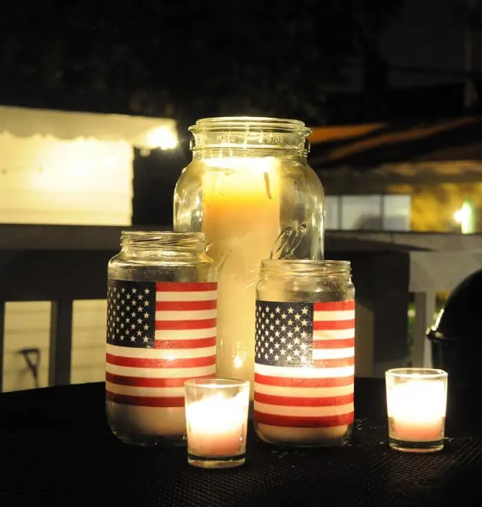 Easy American Flag DIY Lanterns