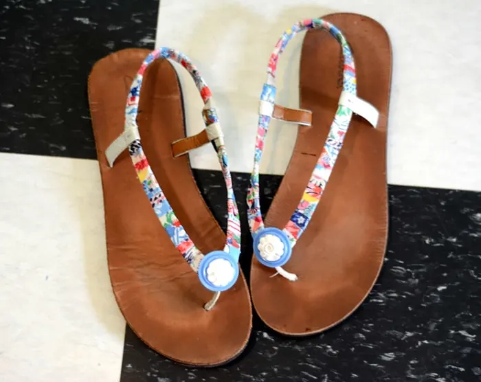 DIY fabric scrap sandals