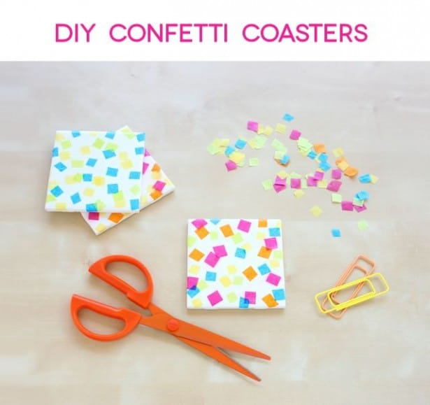 Confetti Coasters for Your Next Party! Mod Podge Rocks