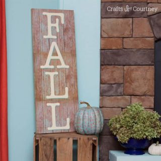 Use wood themed scrapbook paper to make this unique DIY sign for fall - so pretty and festive, you'll want to keep it up all year long!