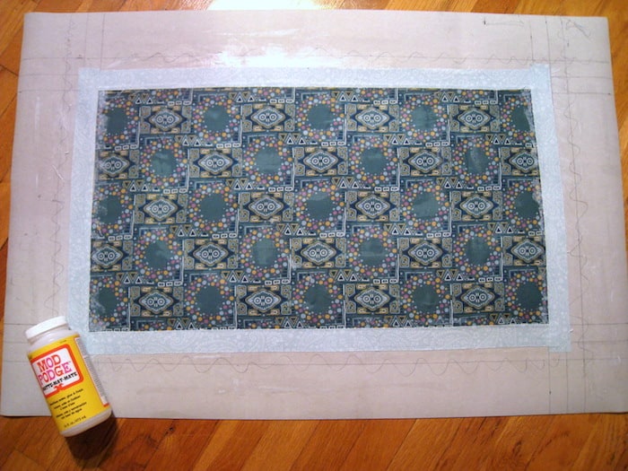 DIY Mod Podge Fabric Rug - Damask Love