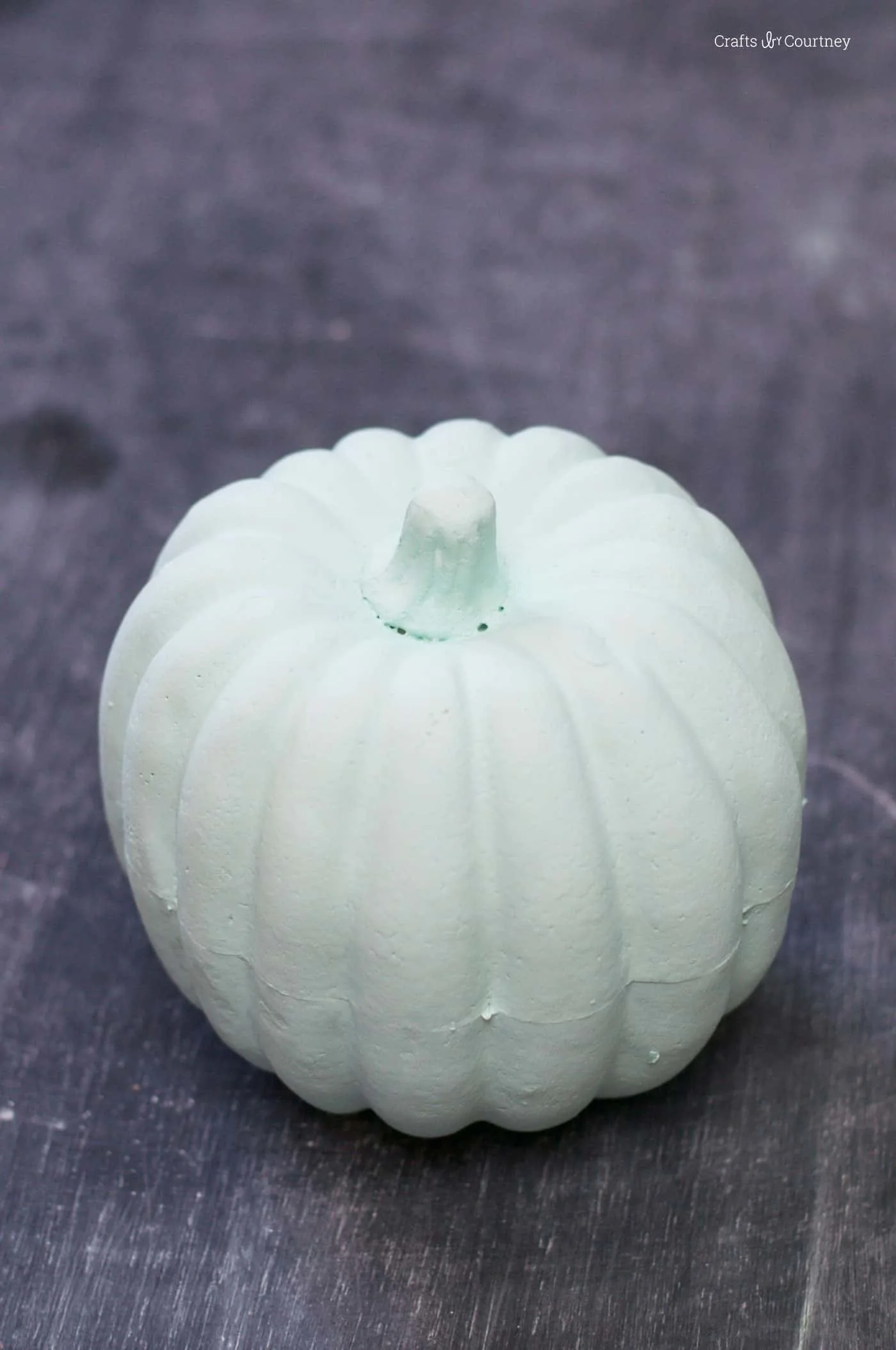 Faux pumpkin painted with chalk paint