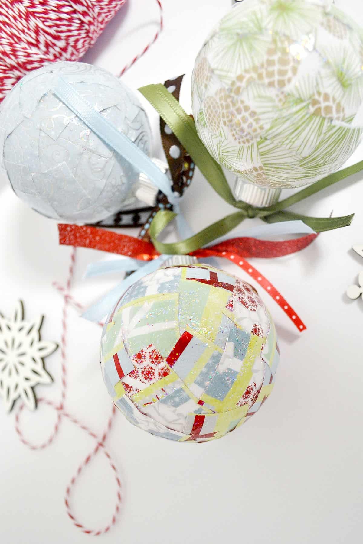 Easy Paper Scrap DIY Christmas Ornaments - Mod Podge Rocks