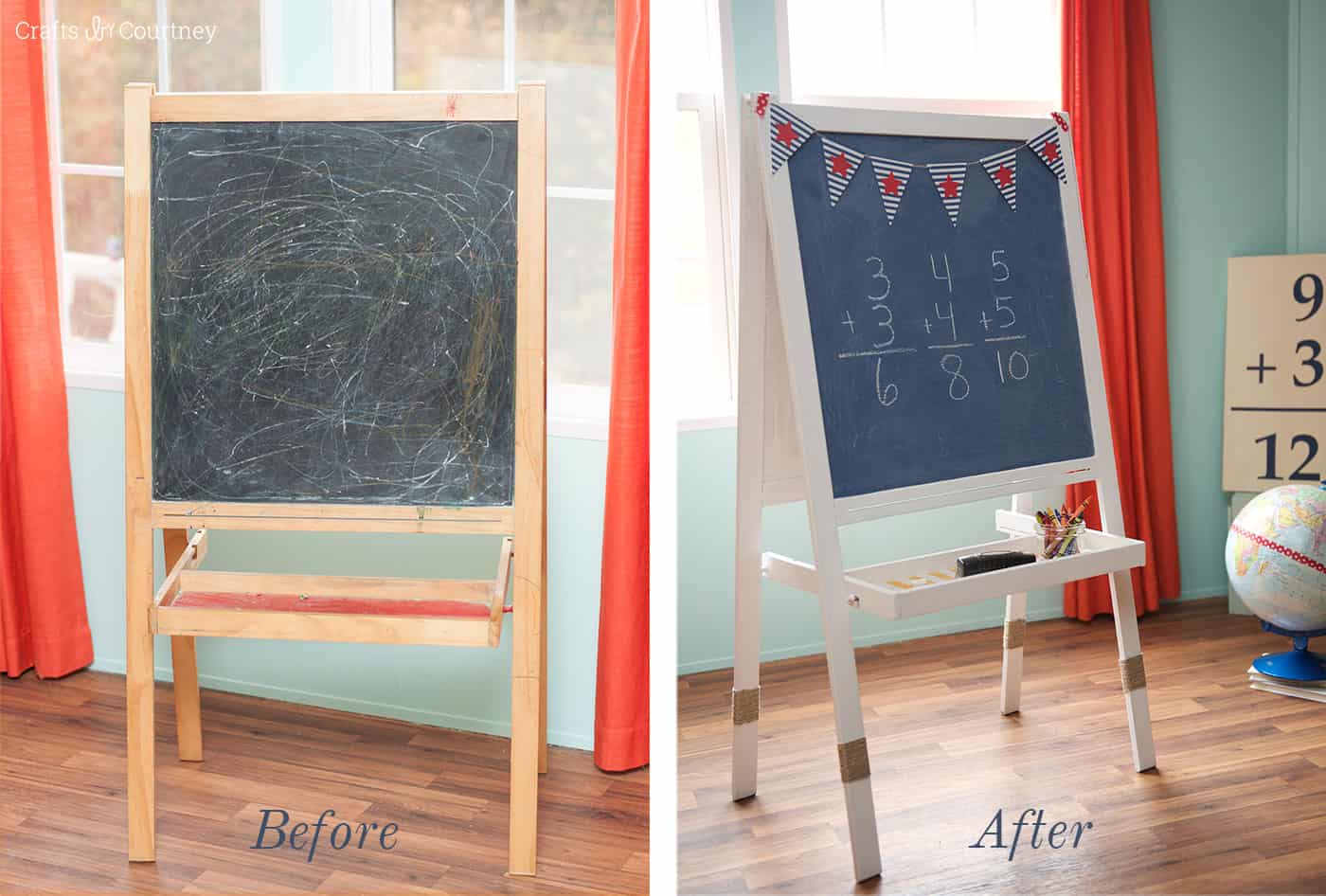 This IKEA easel was trashed by my 3-year-old, so I gave it a complete makeover with Mod Podge clear chalkboard topcoat. You'll love how easy this is!