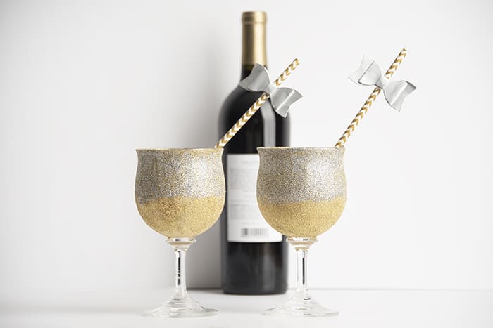 Always time for wine  Glitter glass