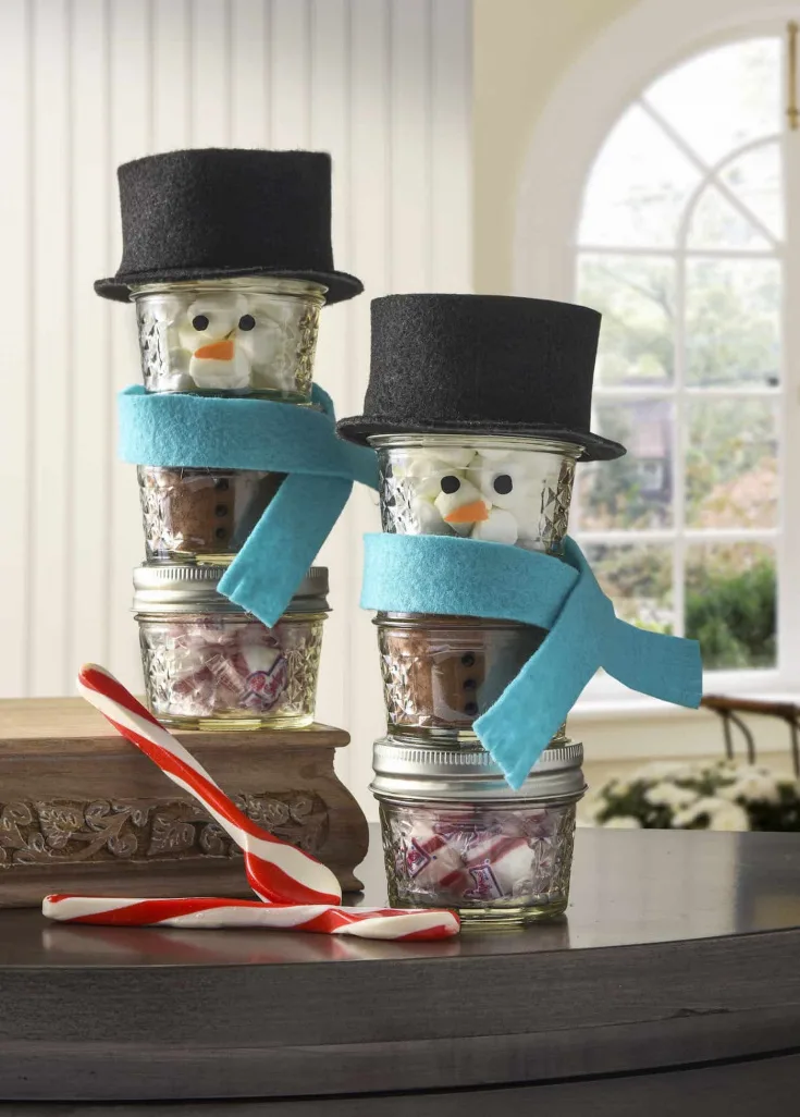 Snowman mason jar gift ideas