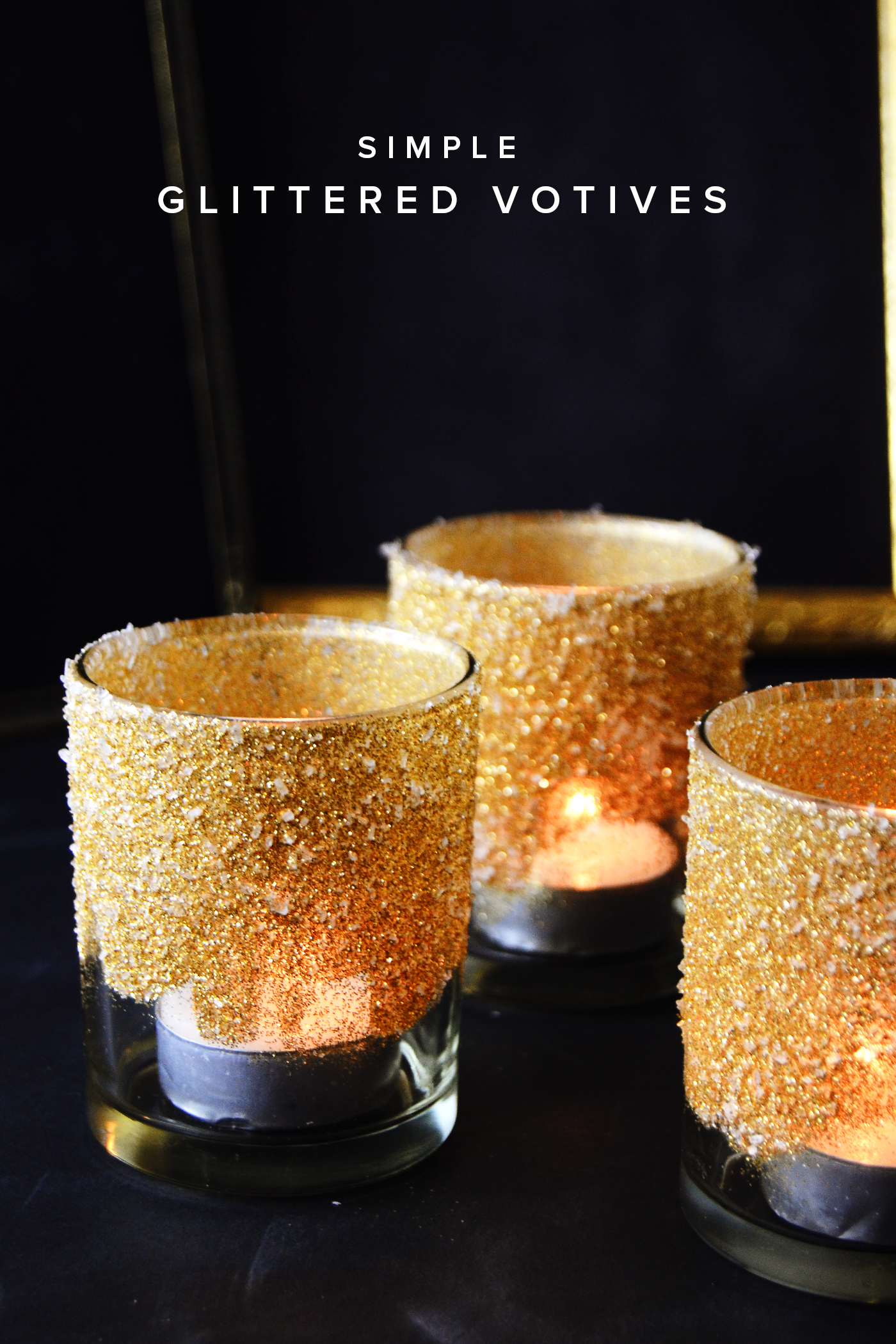 Portacandele votive in oro con Bling