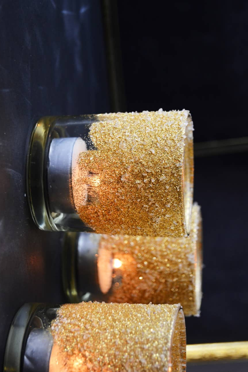 Simple DIY glitter votives Mod Podge Rocks