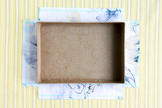 Mod Podge fabric to cardboard