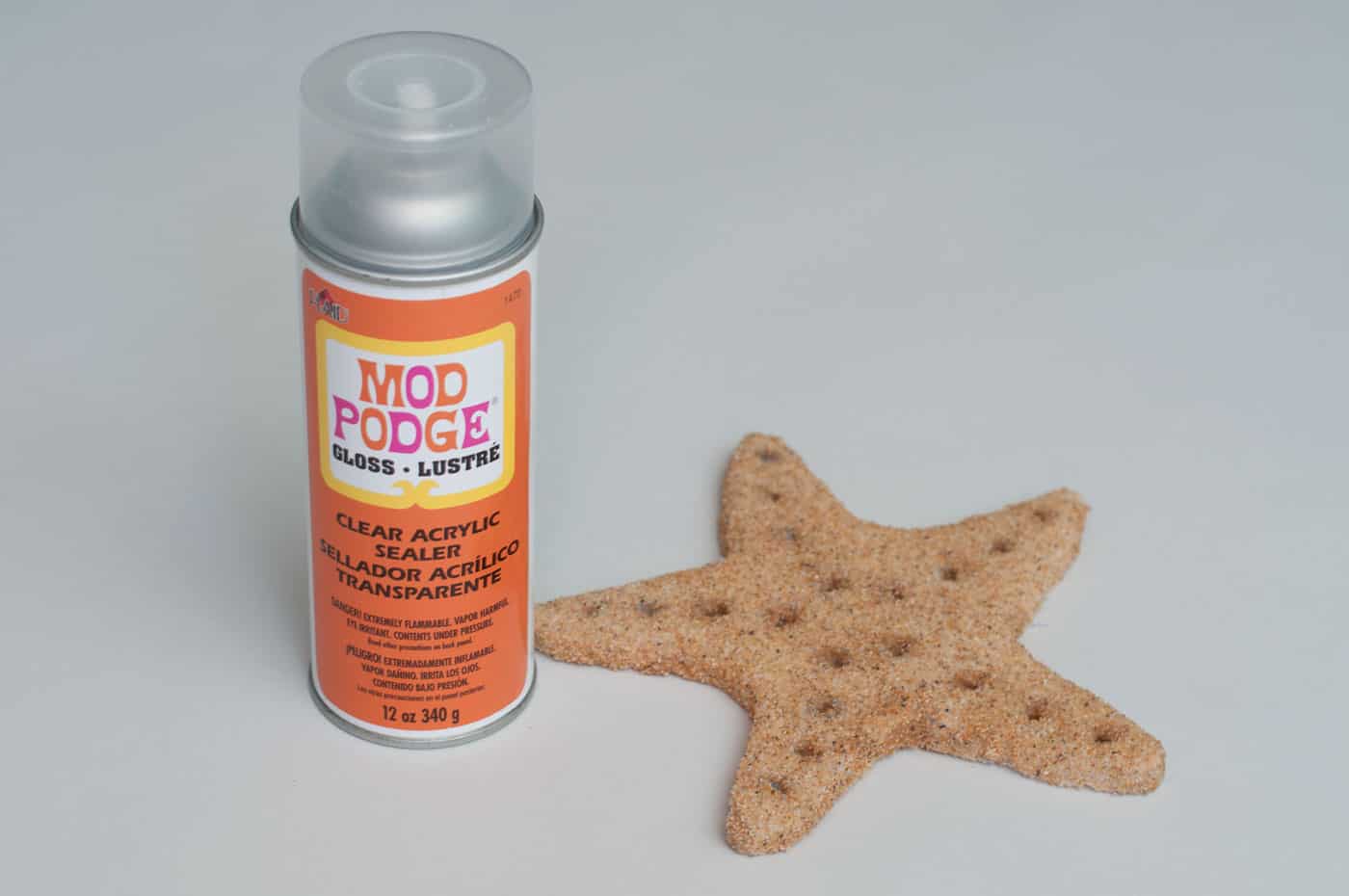 Mod Podge gloss spray and a DIY starfish