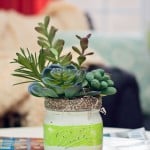 chalk paint on a glass jar