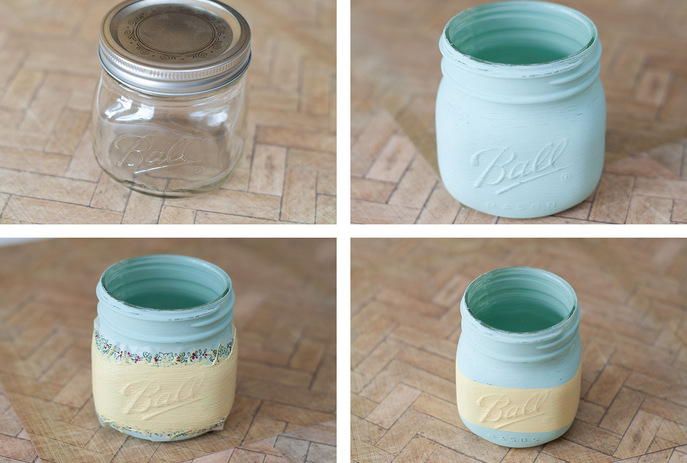 Painting a mason jar with chalk paint
