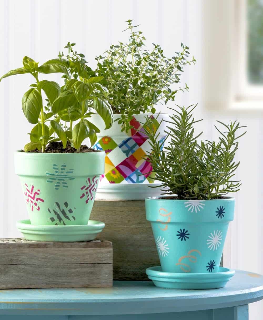 How to Mod Podge fabric to transform a plant pot - Once a Duckling