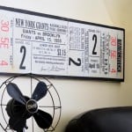 This Father's Day wall decor idea is perfect for the dad who loves baseball! Adapt this idea for your own dad, using any ticket of your choice.