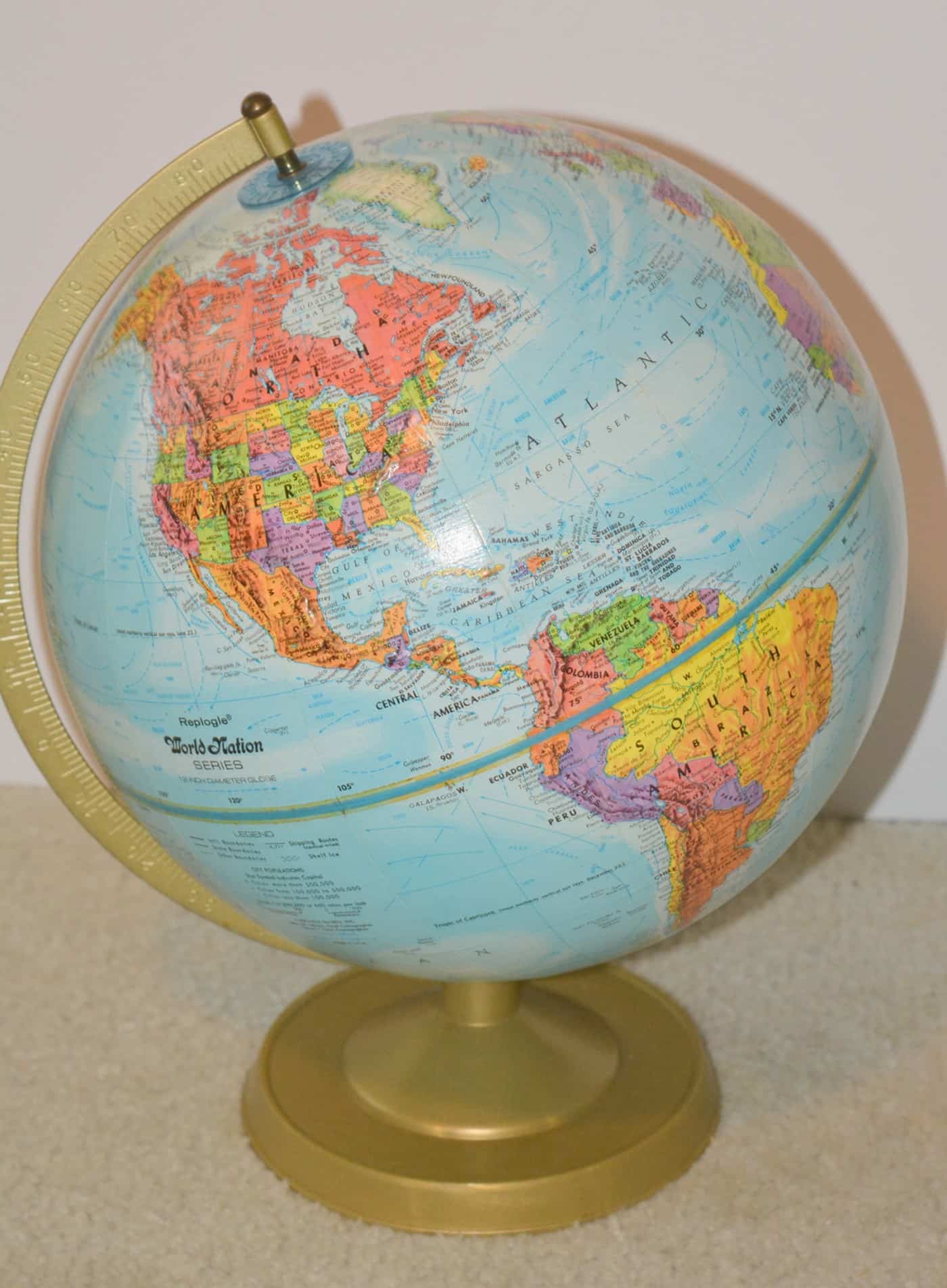 World globe after it has been cleaned