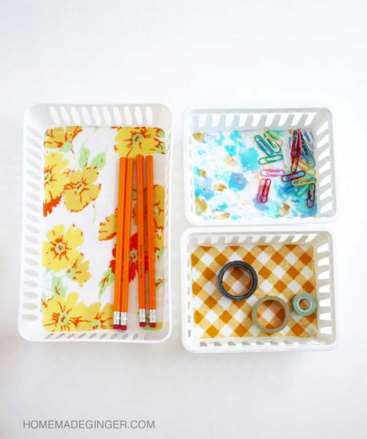 Fabric Covered Organizer Bins From