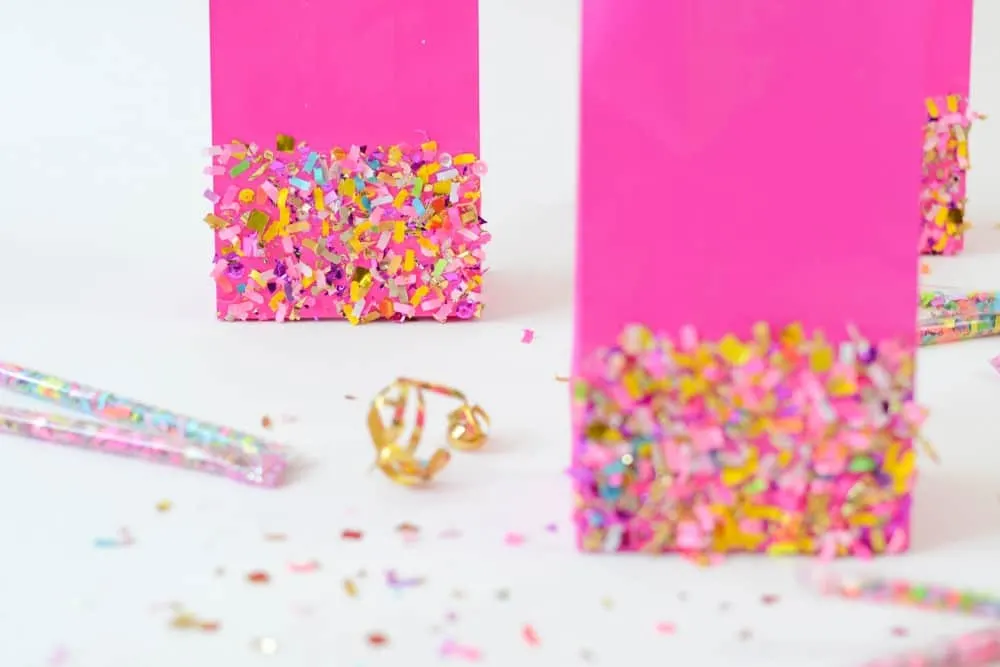 Learn how to decorate goodie bags with confetti
