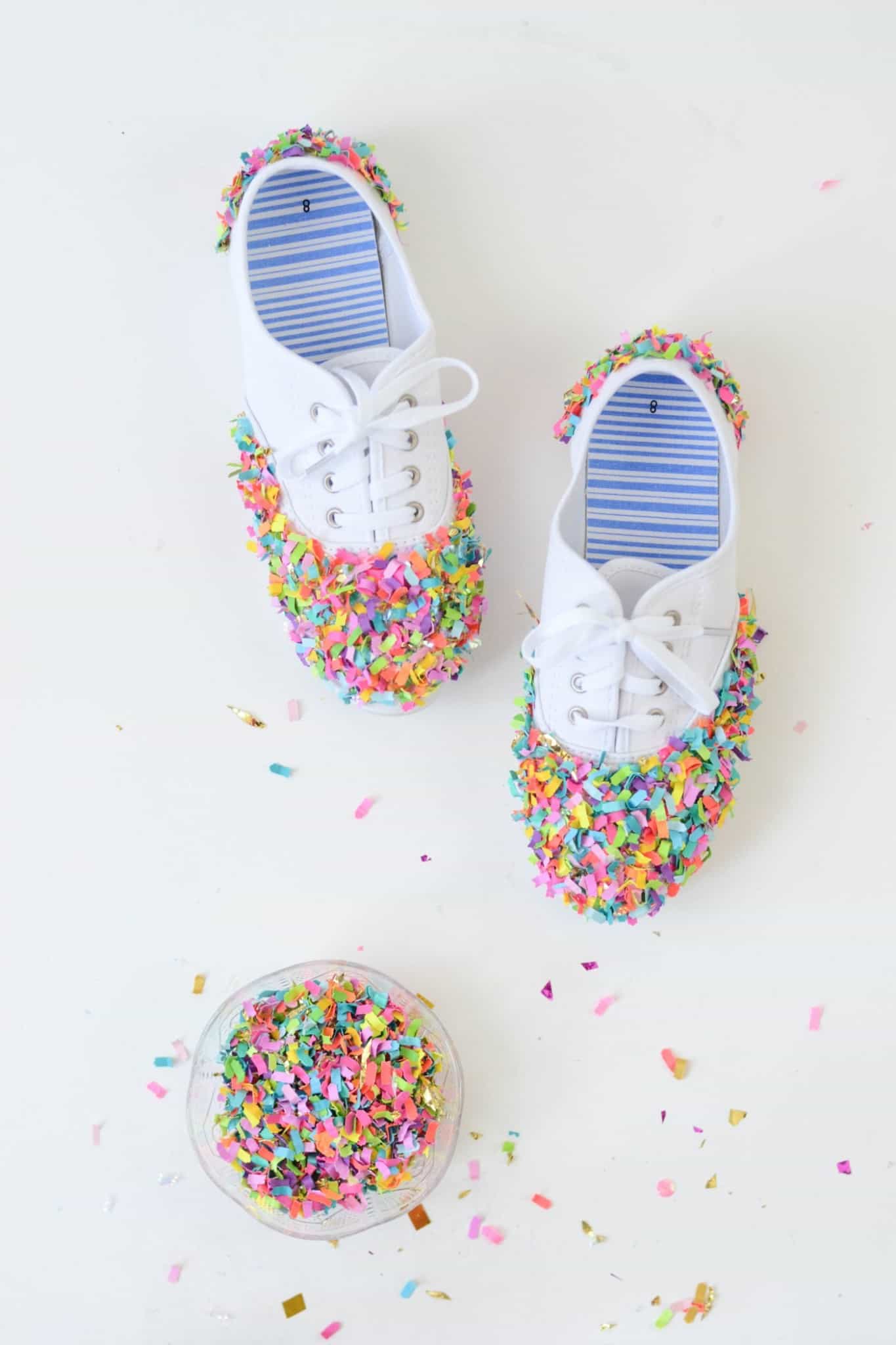 DIY Confetti Dipped Shoes