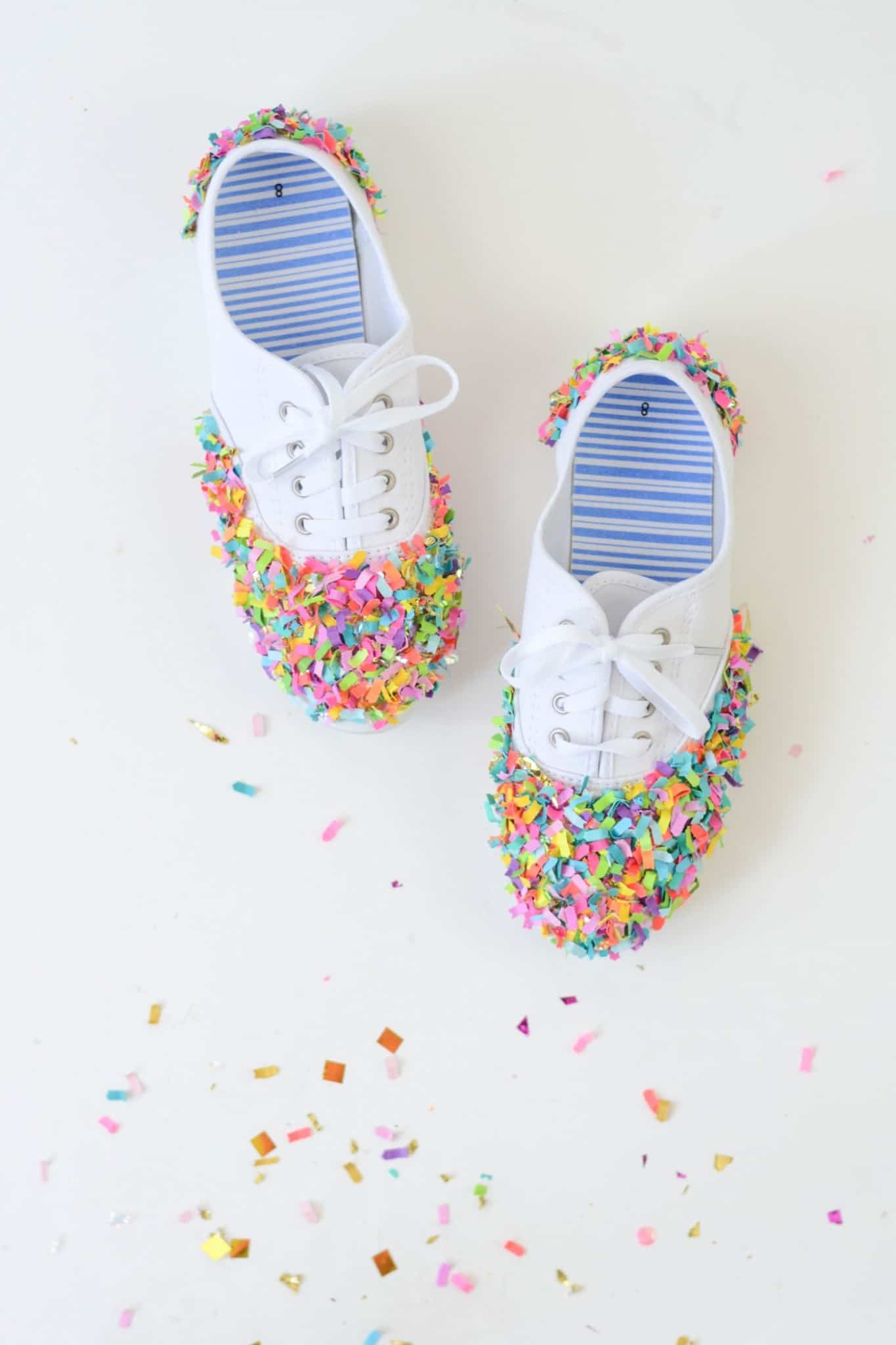 DIY Confetti Shoes