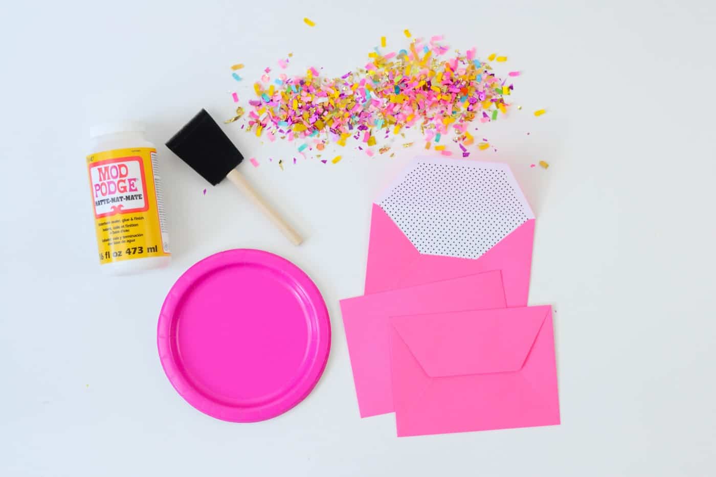 How to Decorate an Envelope with Confetti Mod Podge Rocks