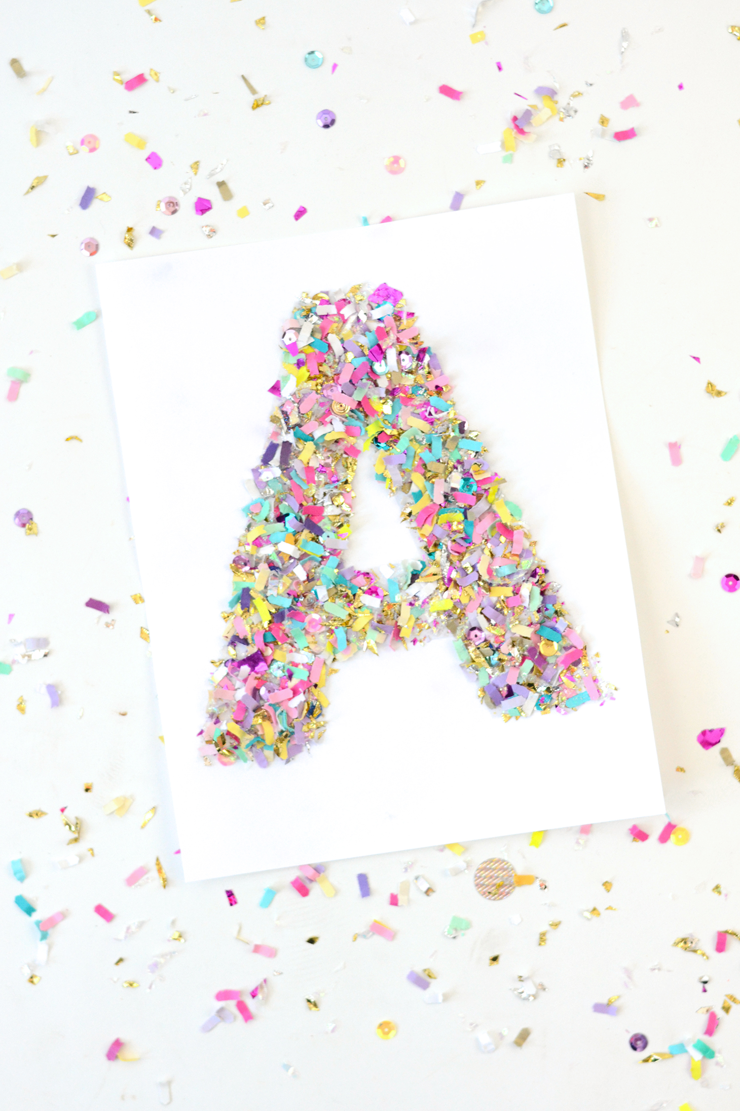 DIY Confetti Letter Art
