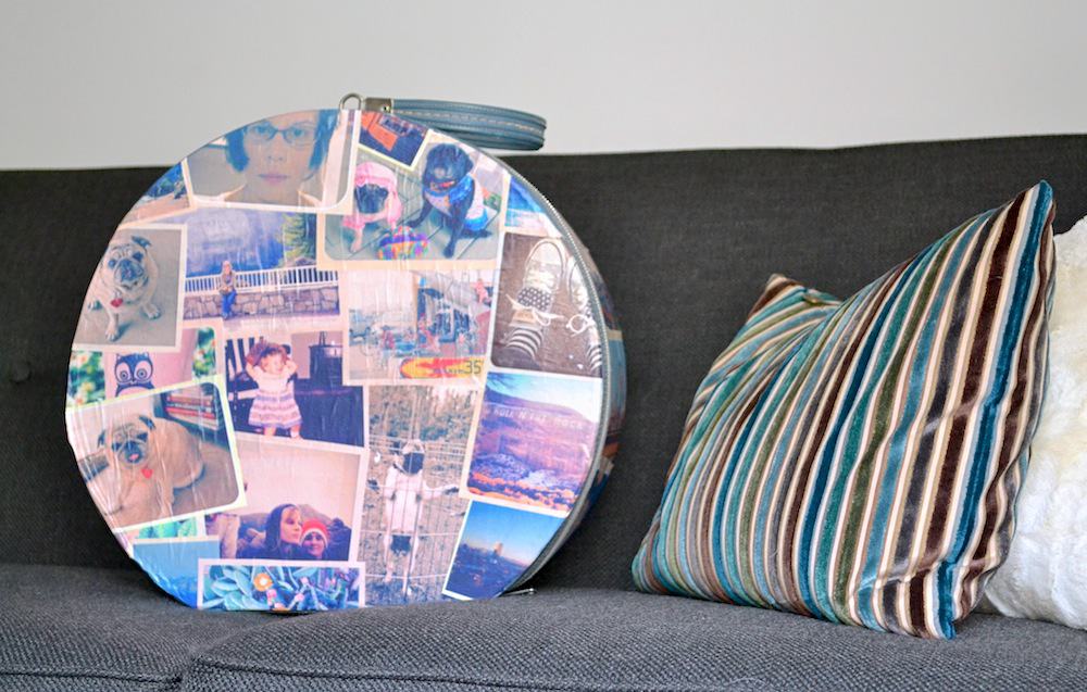 Vintage Suitcase Decor Covered in Photos