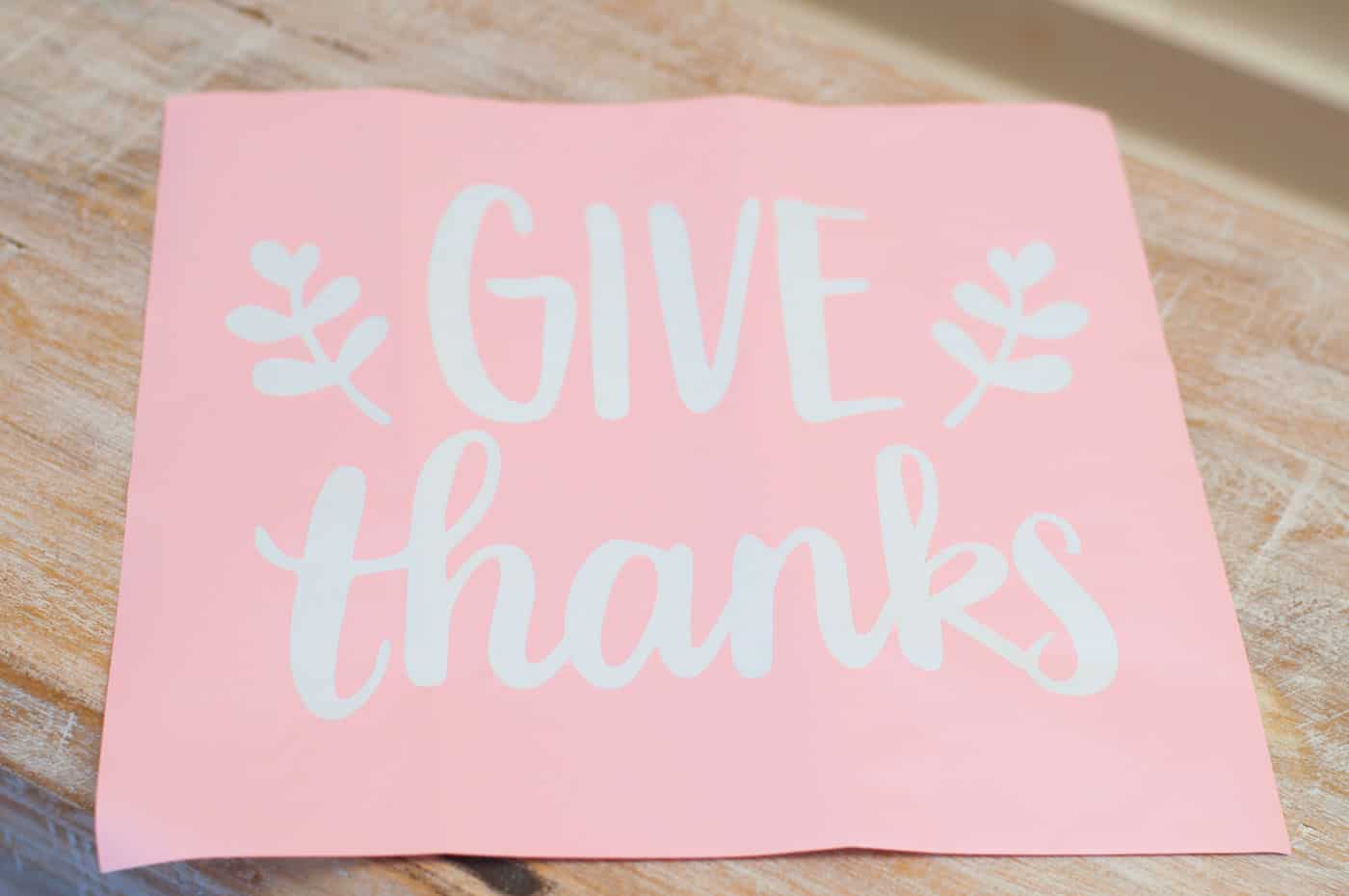 Give thanks vinyl stencil