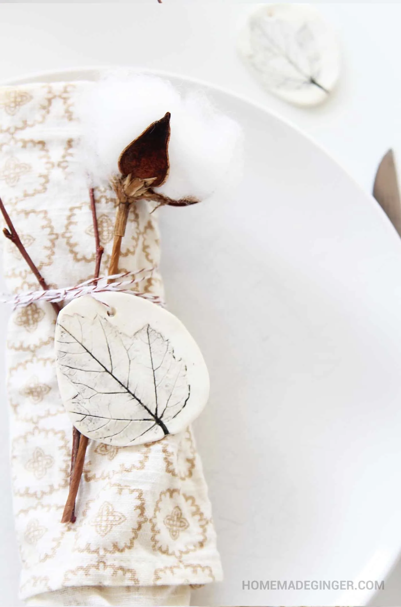 Make Clay Gift Tags with Pressed Leaves