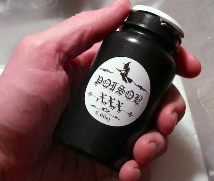 Poison XXX label for a potion bottle