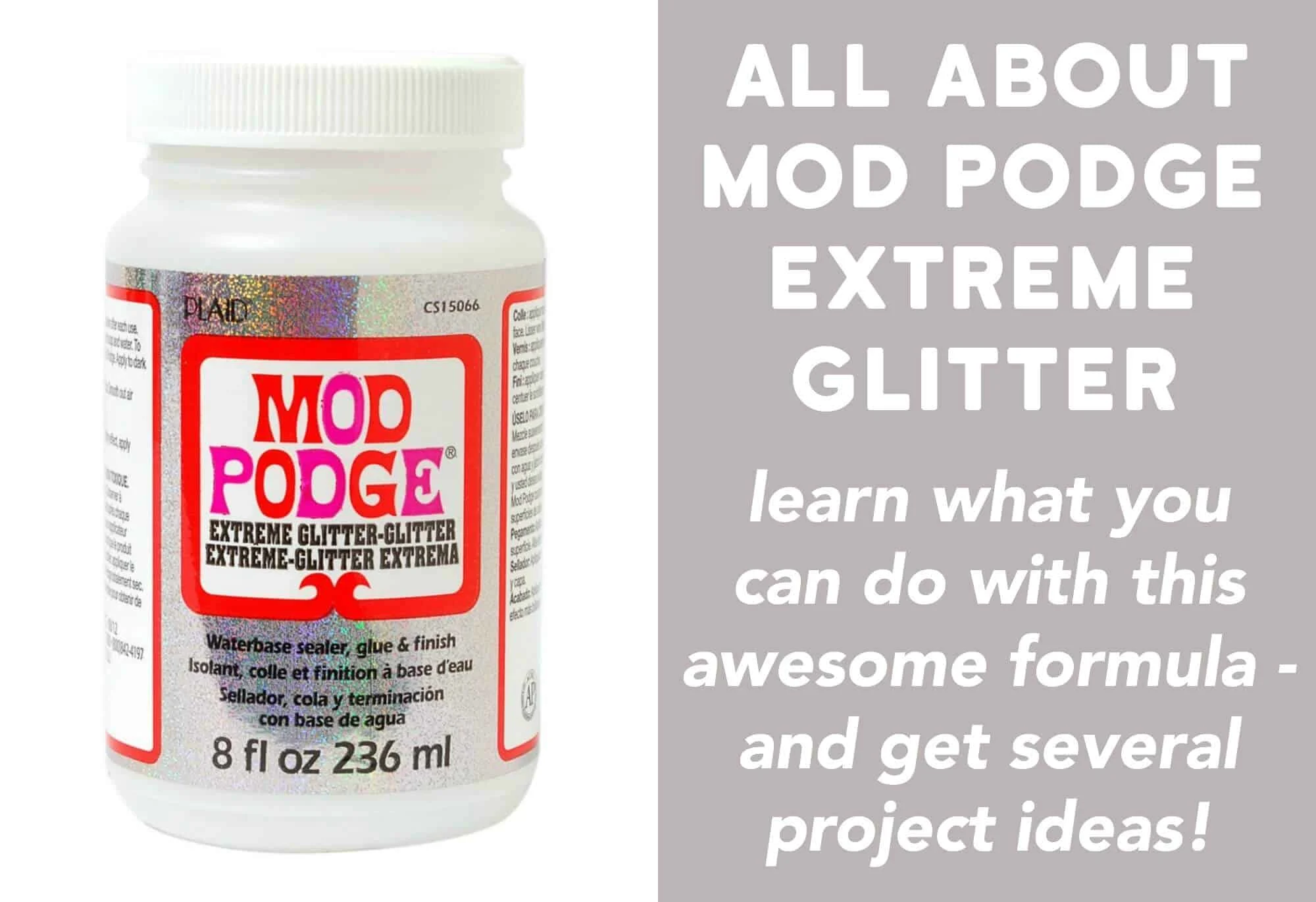 Learn all about the Mod Podge Extreme Glitter formula! Find out what it is, how to use it, and see some unique projects you can make.