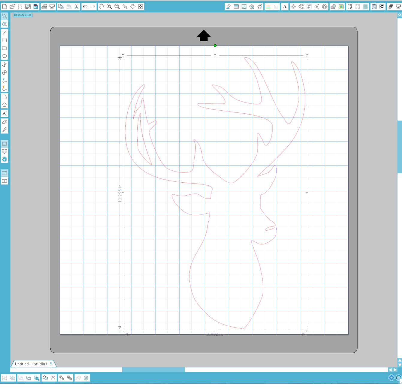 deer head outline in Silhouette Studio