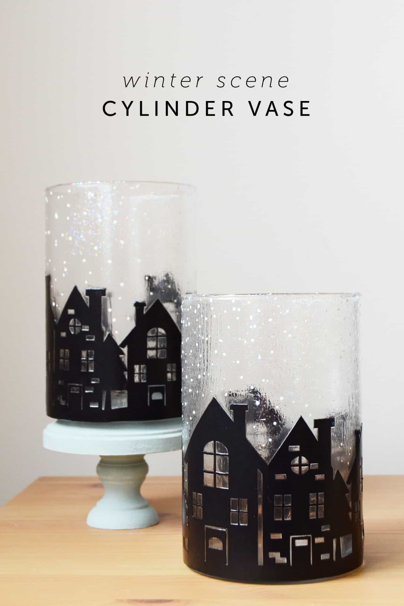 DIY Winter Village Vases for a Snowy Centerpiece!